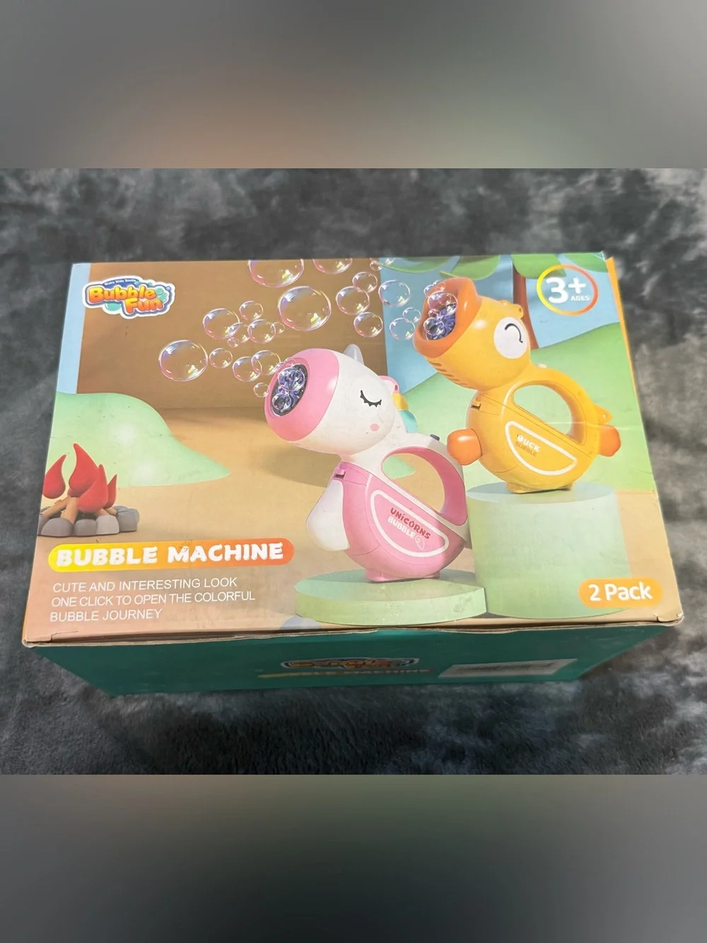 Unicorn Bubble Machine Toy - Pink and Orange Kids Bubble Machines